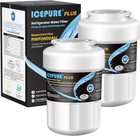 استبدال ICEPURE NSF53&42 Premium MWF لـ GE MFW، MWFP، 197D6321P006، WFC1201، MWFA، PC75009، HDX FMG-1، GSE25GSHECSS، 46-9996، GSH25JSDDSS، PSHS6PGZBESS، MWFA فلتر مياه الثلاجة 2PACK (قد تختلف العبوة). in Saudi Arabia