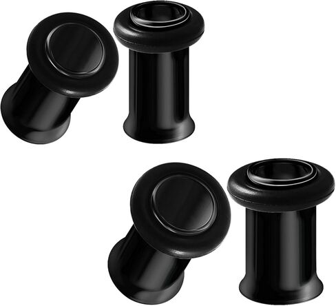 BIG GAUGES 2 Pairs Stainless Steel Single Flared Tunnel O-Ring Piercing Jewelry Two Size Stretcher Black Ear Plug Earring Lobe in Saudi Arabia