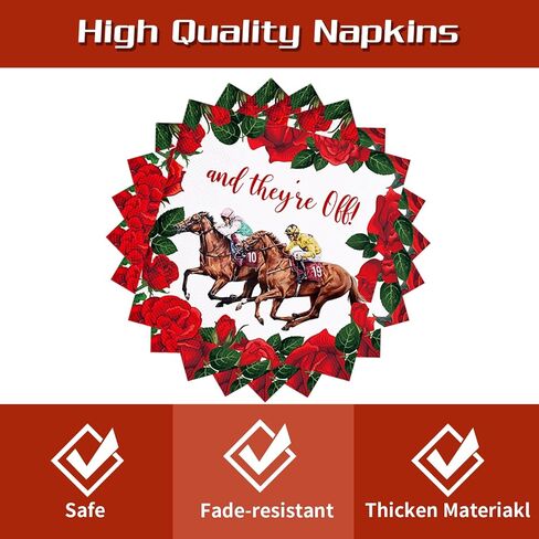 Race Party Tableware Set Horse Race 120pcs Disposable Paper Plates and Napkins for Race Party Decorations Cups for The Race Day Decor, Serve 30 in Saudi Arabia