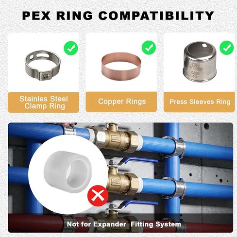 F1807 1/2 "صمام كروي Pex، صمام كروي نحاسي كامل المنفذ للمياه للمياه الساخنة والباردة (عبوة من قطعتين)، معتمد من UPC in Kuwait