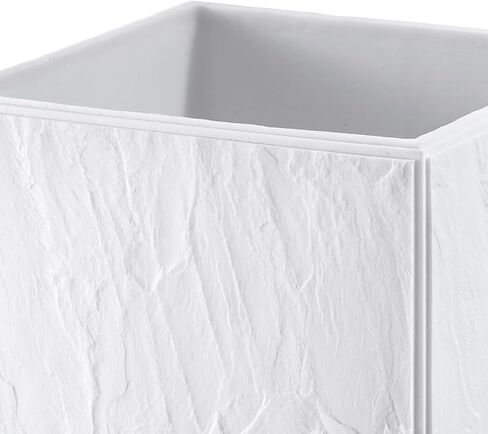 Nicole Miller - Wastebasket, Durable Resin Trash Can, Ideal for Bathroom, Bedroom, or Office, Modern Home Decor, Dorm Room Essentials (Zen Collection, White) in Saudi Arabia