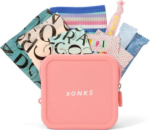 مجموعة BONKS GoGo - مجموعة الفترة الأولى - مجموعة أدوات بداية فترة توين - مجموعة الطوارئ للفتيات - مجموعة النظافة الأساسية - تتضمن الفوط والسدادات القطنية والملابس الداخلية والمزيد - صغير/متوسط ​​(12-14) in Saudi Arabia