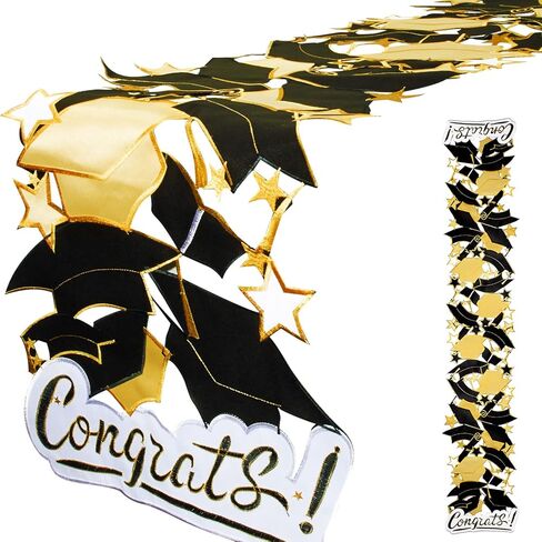 Moukeren Graduation Table Runner Delicate Graduation Table Decorations Graduation 2026 Decorations Black and Gold Graduation Grad Cap Decorations, 15.4 x 69.3 Inch in Saudi Arabia