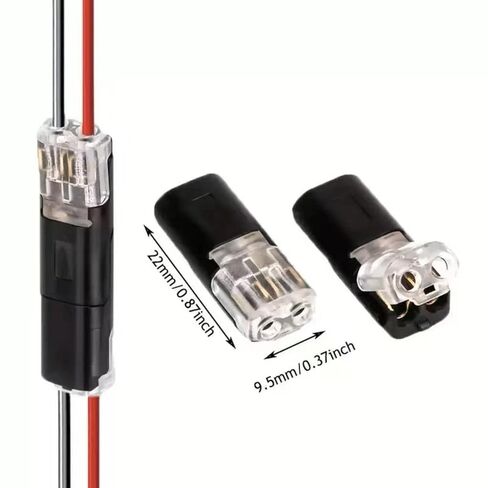 50pcs Double Wire Plug in Connector with Locking Buckle, Quick-Clip Fasteners Multi-Purpose Snap-On Blocks for Strip Lights DIY Crafting, Low-Voltage Decor & Model Kits 2 Pin in Saudi Arabia