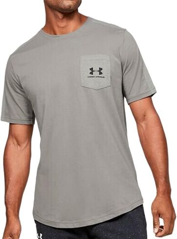 تي شيرت رجالي من Under Armour بجيب UA Sportstyle بأكمام قصيرة ورسومات رياضية، Gravity Green، S in Saudi Arabia