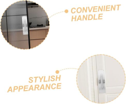 jojofuny 2pcs Stainless Steel Barn Door Handle Pulls Fire Door Pull Handles for Home Office Plate Heavy Duty in Saudi Arabia