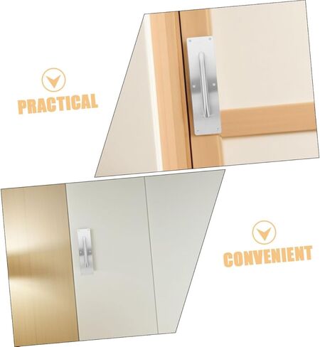 jojofuny 2pcs Stainless Steel Barn Door Handle Pulls Fire Door Pull Handles for Home Office Plate Heavy Duty in Saudi Arabia