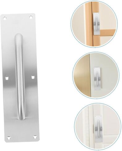 jojofuny 2pcs Stainless Steel Barn Door Handle Pulls Fire Door Pull Handles for Home Office Plate Heavy Duty in Saudi Arabia