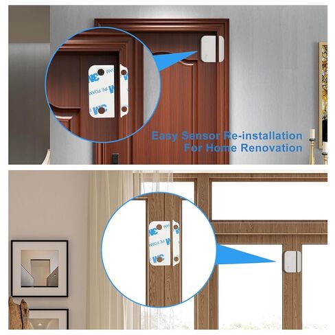 12 Pack Adhesive Replacement Tape for Ring Alarm Contact Sensors 2nd Gen, Pre-Cut Double-Sided Tape for Door, Window, Wall Alarm Sensors, Easy Installation in Saudi Arabia
