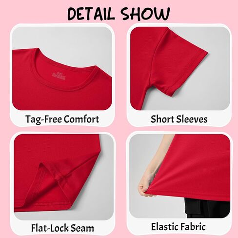 8-Pack Boys Shirts Youth Athletic Quick Dry Boys T Shirts Kids Mesh Short Sleeve Workout Tees (4T-18Y) in Saudi Arabia