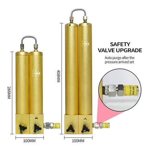 4500PSI 300Bar Compressor Oil Water Separator High Pressure Filter Two Stage Filter Air Filter for Scuba Diving(L286mm Safety Valve) in Saudi Arabia
