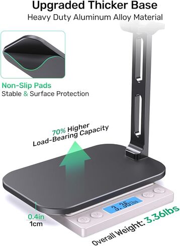 Heavy-Duty Desk Mic Stand, Max Load 2.68 lb Compatible with Rode Podmic, Blue Yeti, Shure and More Mics, Perfect for Small Space Home Office Streaming Setup, Black in Saudi Arabia