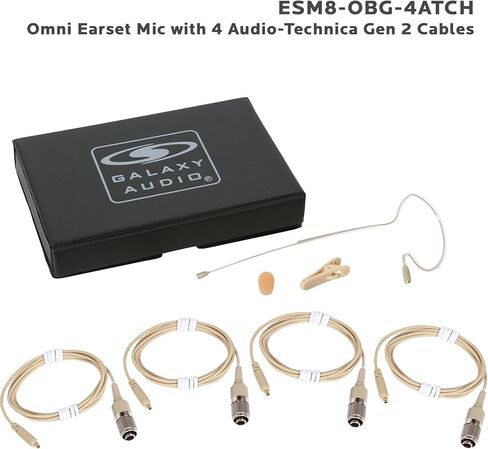 Galaxy Audio ESM4 Single-Ear Omnidirectional Headset Microphone with 4X Sennheiser Connector Cables, Beige in Saudi Arabia