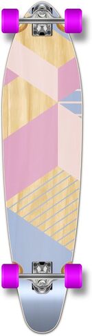 لوح تزلج وأسطح Yocaher Kicktail concave Pro Longboard Complete Cruiser Freeride (كامل - Kicktail - أرجواني هندسي) in Kuwait