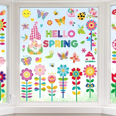 93Pcs Summer Window Clings, Double Sided Beach Hawaii Gnomes Summer Window Decals Stickers for Home Office School Holiday Party Decorations in Saudi Arabia