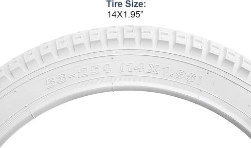 YUNSCM 2-PCS 14" White Bike Tires 14x1.95/53-254 Compatible with All-Terrain Kid Bike 14 x 1.95 Bicycle Tires (Y-1025) in Saudi Arabia