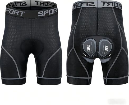 Men's 5D Mesh Cycling Shorts, High Waist Elastic Breathable Shorts with Letter Design for Summer Outdoor & Mountain Biking in Saudi Arabia