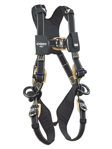 3M DBI-SALA ExoFit NEX 1103073 Nomex/Kevlar حزام لكامل الجسم، مصنوع من الشبة المطلية بالـ PVC. حلقة على شكل حرف D في الخلف/الجانب، بطانة مريحة، أشرطة للساق بإبزيم سريع القفل، مقاس X-Large، أسود in Saudi Arabia