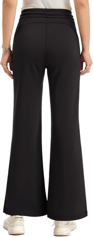 Women's Casual Drawstring Air-Layer Sweatpants Bootcut Trousers in Saudi Arabia