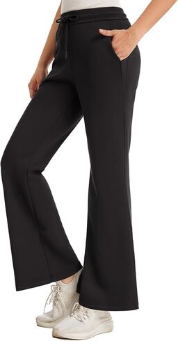 Women's Casual Drawstring Air-Layer Sweatpants Bootcut Trousers in Saudi Arabia