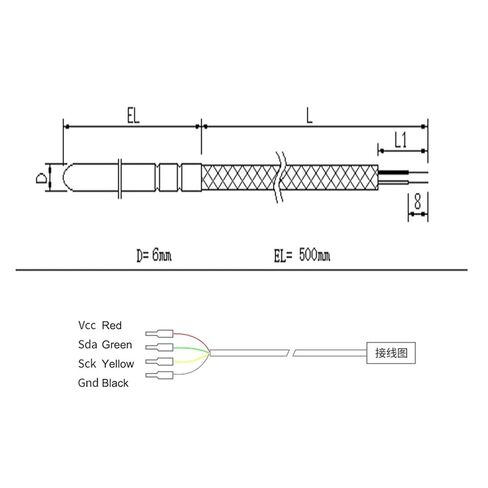 SHT31 Temperature and Humidity Sensor Probe Cable Length I2C Output(4M) in Saudi Arabia