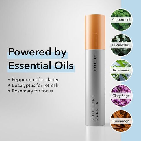 جهاز استنشاق عطري فوكاس للطاقة والتركيز - عصا أنف بالزيت العطري الخالي من الأدوية، استنشاق البخار الطبيعي للدراسة والعمل والوضوح العقلي، 2.25 ملليلتر in Saudi Arabia
