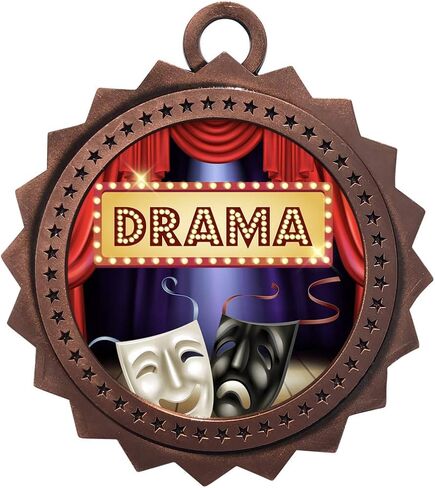 10 PK of Drama Bronze Medals Trophy Award with Neck Ribbons D03-EG90 in Saudi Arabia
