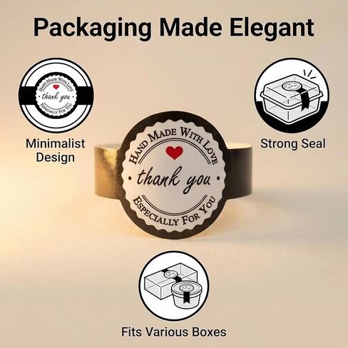 100 Pcs Black Bakery Stickers Food Safe Self-Adhesive Sealing Labels for Cake Boxes Cookies Desserts Tamper Decorative Packaging in Saudi Arabia
