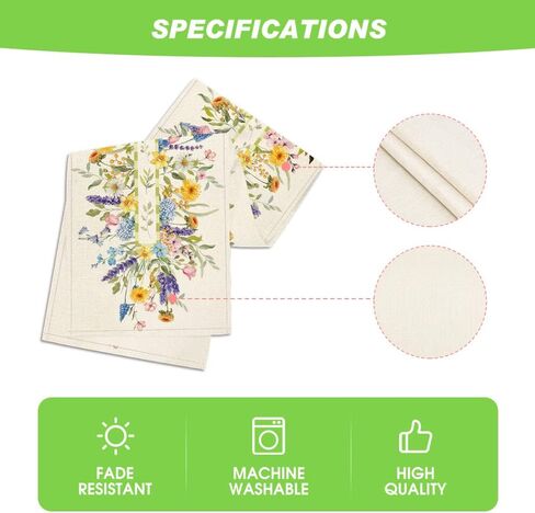 Artoid Mode Bloom Flowers Florals Lavender Summer Table Runner, Seasonal Spring Holiday Kitchen Dining Table Decoration for Home Party Indoor 13x72 Inch in Saudi Arabia