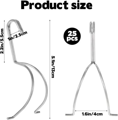 25 Pack Cabinet Door Painting Hangers Stainless Steel No-Drill Metal Painting Hanging Hooks Cabinet Door Brackets Easy to Apply Spray Drying Rack Clips for Wood Working Tools Accessories in Saudi Arabia