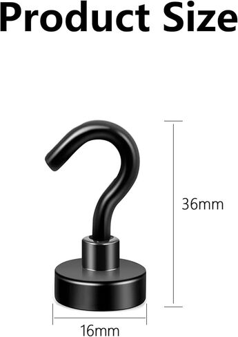 10pcs Magnetic Hooks - Heavy Duty Magnetic Hooks for Kitchen, Bathroom, Office, and Garage - Strong Hold, Rust-Resistant, and Easy to Use(Black) in Saudi Arabia