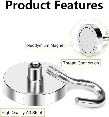 10pcs Magnetic Hooks - Heavy Duty Magnetic Hooks for Kitchen, Bathroom, Office, and Garage - Strong Hold, Rust-Resistant, and Easy to Use(Black) in Saudi Arabia