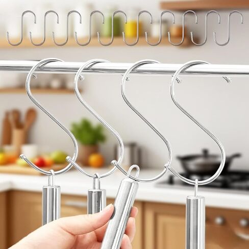 10PCS S Shaped Metal Hooks for Hanging Heavy Duty Utility Hangers Kitchen Closet Bathroom Garage Outdoor Storage Organization in Saudi Arabia
