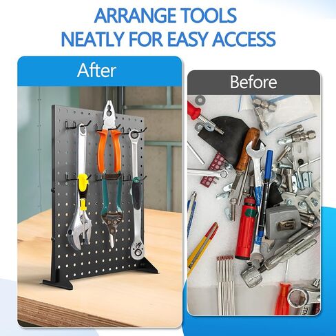 Peg Board Display Stand 16x12 Inch Metal Pegboard with 24 Hooks - 2 Pack Jewelry Stand & Keychain Display Stand for Vendor Events in Saudi Arabia