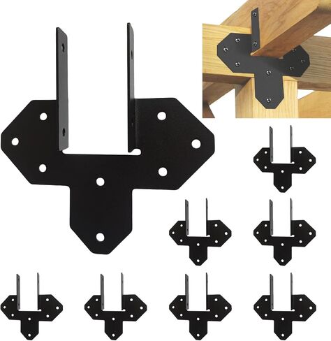 8 قطع 18 مقياسًا من أشرطة الإعصار القوية، ربطات إعصار سوداء للعوارض الخشبية 2x4،2x6، شماعات رافعة شديدة التحمل 2X تروس إلى موصل رافتر، دعامات التسقيف، دعامات خشبية خشبية in Saudi Arabia