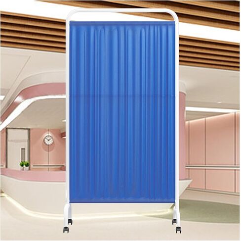 Mobile Medical Privacy Screen,1-5 Panel Protective Screens Room Divider,Folding Privacy Screen with 360° Wheels for Office/Hall/Clinic/Restaurant(Blue,2-Panel) in Saudi Arabia