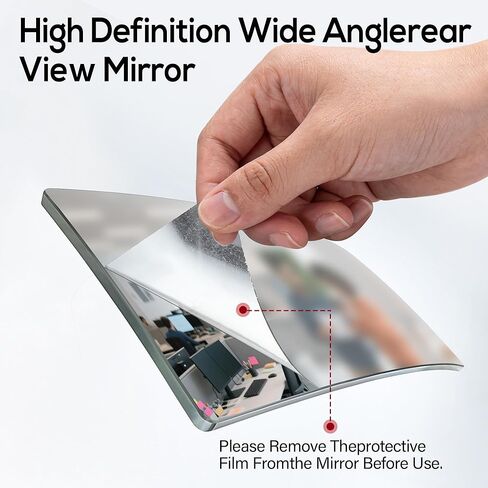 Clip On Mirror Wide Angle Computer Mirror to See Behind You 360° Rotatable Stick-On Convex Cubicle Mirrors Adjustable for Workdesk, Office, Personal Privacy and Security (1PCS HD 12" x 3") in Saudi Arabia