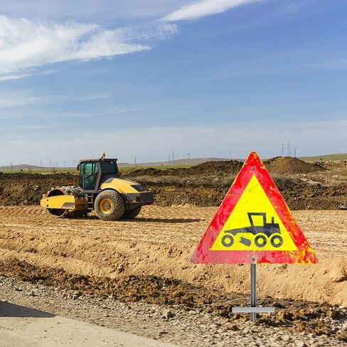 Blulu 2 Pack Roll-up Traffic Sign Stand 56 Inch Portable Road Construction Sign Stand Traffic Control Holder Heavy Duty Bar Angle T-stand Kit for 36" & 48" Signs Construction Site Driveway Street in Saudi Arabia