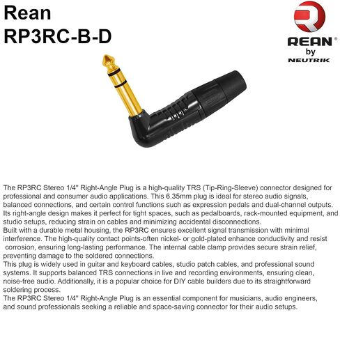 WBC-VALUELINE-2CS (22 AWG) - 2 Units - 10 Foot - Low-Capacitance Shielded Balanced Flexible Interconnect Cables with Neutrik-Rean ¼ Inch (6.35mm) Gold Angled to Straight TRS Stereo Phone Plugs in Saudi Arabia