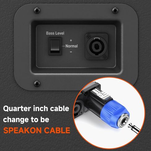 حزمة من 2 محول مكبر صوت إلى 1/4 - عبوتان NL4FC SpeakOn ذكر إلى موصل أنثى 1/4 بوصة - قابس أحادي TS 6.35 مم مع قفل مزلاج لـ PA، خلاط، محول مكبر للصوت (أحمر) in Kuwait