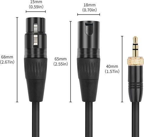 DYNWAVE Dmx Female Male 5 Pin to Stereo Jack Audio 3.5mm Male -dmx-3.5C-1/2 Dmx 3.5mm 30cm -dmx-acp-1/2 Locking Dmx Adapter Cable in Saudi Arabia