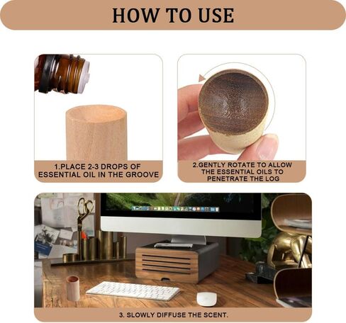 5 Pcs Wood Essential Oil Diffusers,Small Wood Fragrance DIffusers,Fragrance Retention,Wooden Aromatherapy Round Diffuser for Car,Home, Bathroom, Office, Toilet, Yoga Room, Sauna Room in Saudi Arabia