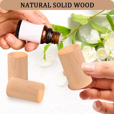 5 Pcs Wood Essential Oil Diffusers,Small Wood Fragrance DIffusers,Fragrance Retention,Wooden Aromatherapy Round Diffuser for Car,Home, Bathroom, Office, Toilet, Yoga Room, Sauna Room in Saudi Arabia