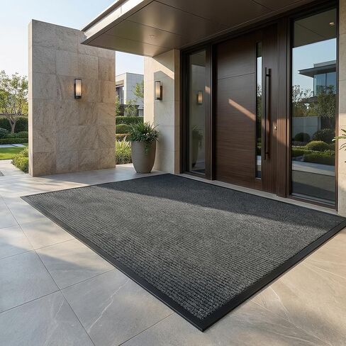 3 x 10 FT Extra Long Entrance Mat for Garage and Double Door, Heavy Duty Indoor Outdoor Doormat, Commercial Quality Non Slip Rubber Backing for High Traffic Dirt and Moisture Trapping in Saudi Arabia