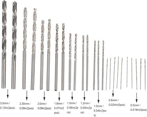 Micro Drill Bits Set HSS Straight Shank Mini Jewelry Watch PCB Crafts in Saudi Arabia