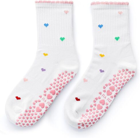 Pilates Grip Socks for Women Non Slip, Barre & Reformer Socks, Cute Ruffle Anti Slip Yoga Socks for Studio Workout in Saudi Arabia