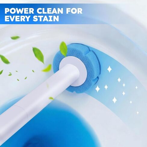 Disposable Toilet Brush- Toilet Bowl Cleaner, Toilet Bowl Brush, Toilet Wand with 12PCS Brush Refills for Bathroom Deep Cleaning Squre Shape(1 Pack, White) in Saudi Arabia