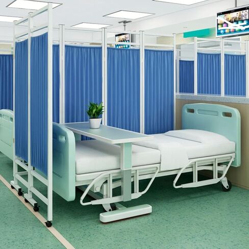 Rolling Medical Privacy Screen on Wheels, Medical Privacy Screen Portable, 3/4/5/6 Panel Indoor Temporary Room Partition Wall Fencing with Wheels, for Hospital/Clinic/War in Saudi Arabia