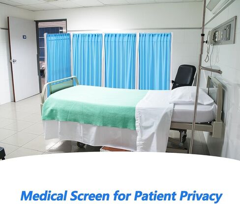 شاشة خصوصية طبية قابلة للطي مكونة من 4 ألواح - شاشة خصوصية طبية، شاشة طبية من الفولاذ المقاوم للصدأ، ستارة على العجلات لغرفة الطوارئ في عيادات المستشفيات، الجناح، شاشة وحدة العناية المركزة in Kuwait