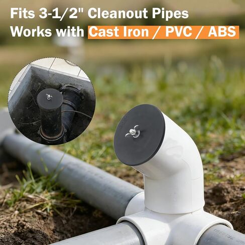 قابس قابض التنظيف الميكانيكي مقاس 3-1/2 بوصة للسباكة DWV، قابس توسيع ABS لاختبار الضغط والختم المؤقت، عبوتان in Kuwait